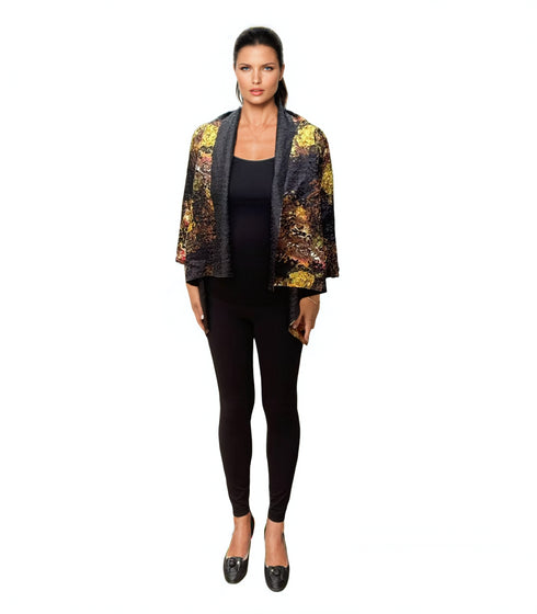 Floral Pleated Cape - T795